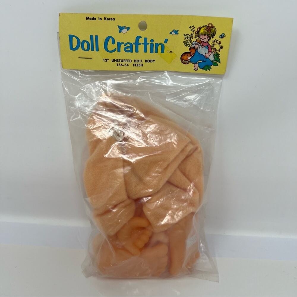 Vintage Mangelsen's 12" Unstuffed Doll Body Flesh Doll Parts Craft Supplies